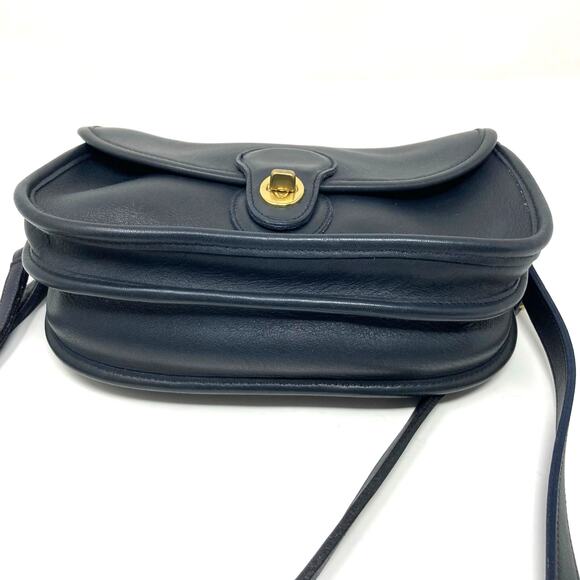COACH Prairie Bag #9954 Blue Leather Flap Turnlock Vintage 90s Crossbody Bag - Picture 3 of 16